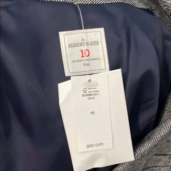 GAP Wool Blend Navy Uniform Academy Blazer with Polka Dot Lining - Picture 9 of 12